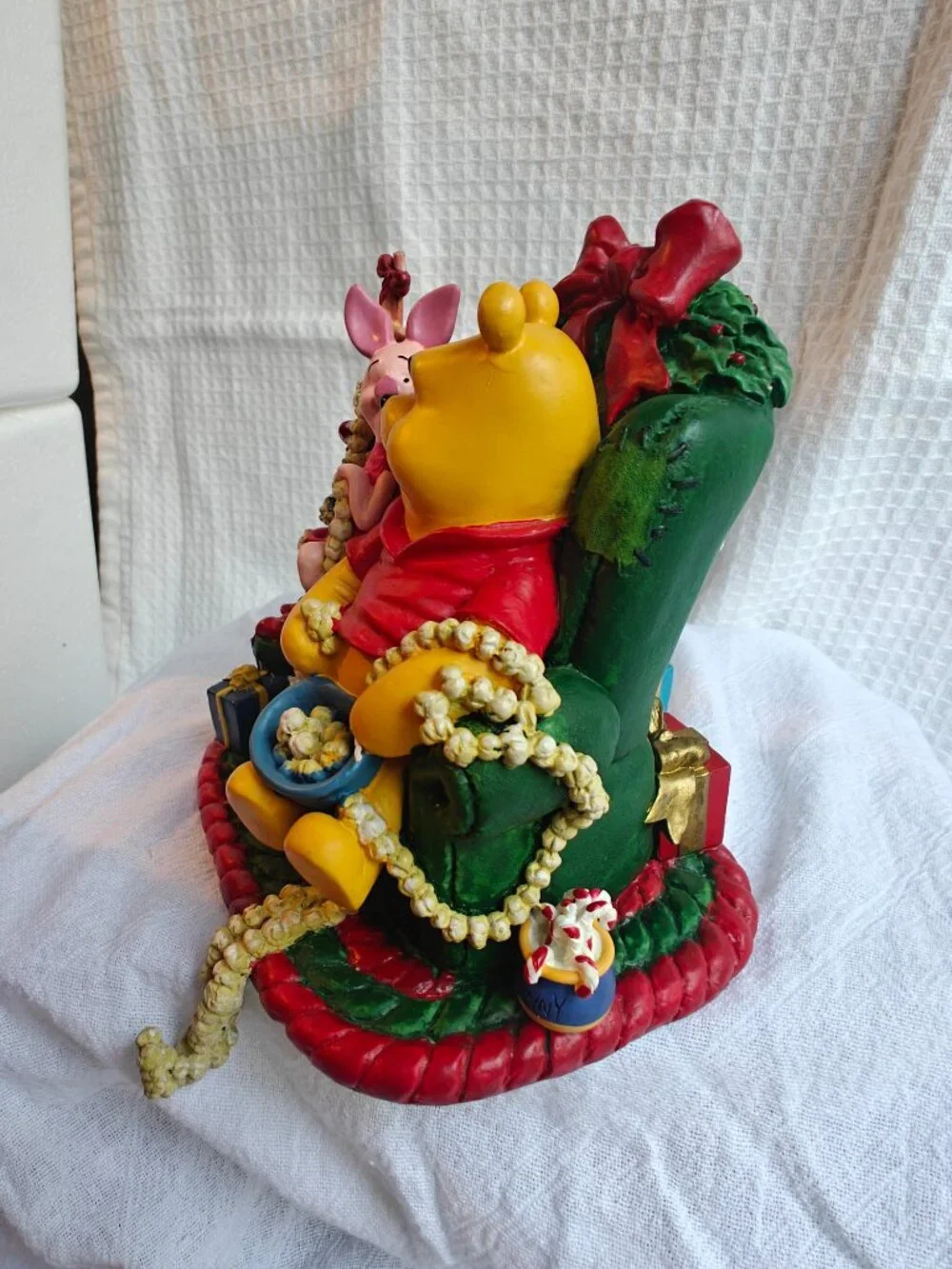 Vintage 1996 Disney Santa's Best Winnie the Pooh Piglet Stocking Hanger Holder